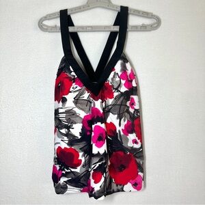 Shore Club Floral Tankini Swim Top 14 Black White Red Pink Built In Bra New
